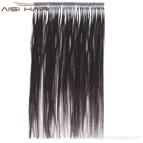 Aisi Hair 2018 New Arrival Factory Directly Product Raw Indian hair 6D Clip in Hair Extensions